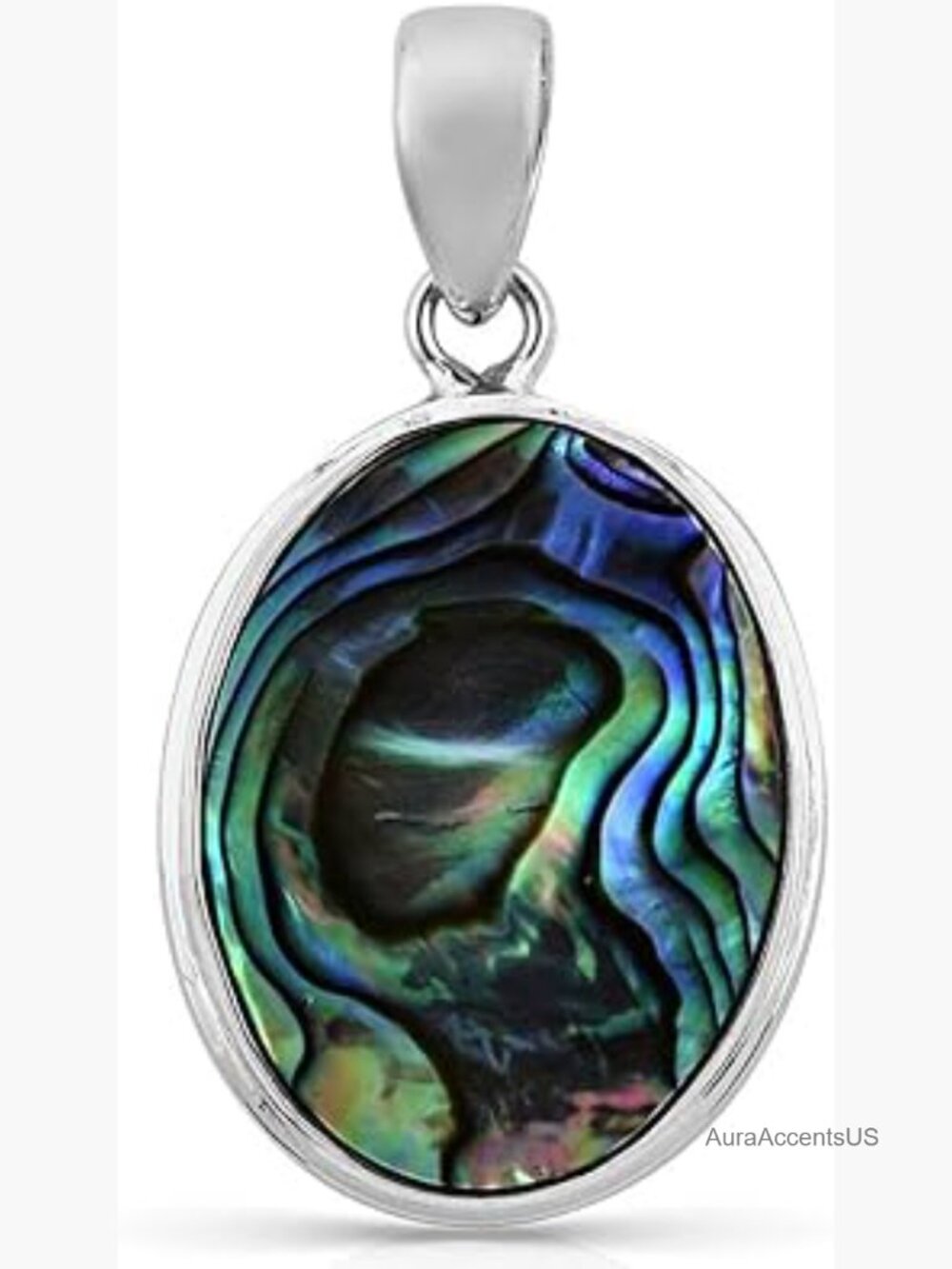 Tear Drop Abalone Shell Pendant 925 Sterling Silver Boho Beach Necklace Women
